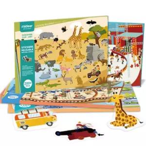 창의력기르기 영아용 동물원놀이 스티커북 붙였다떼었다 교구