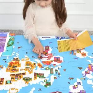 영재교육 세계지도 우표 어린이 스티커놀이 성취감 학습완구