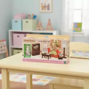 실바니안패밀리 (꽃무늬 고양이 소녀의 리빙룸세트) 가구 미니어처 소품 고양이인형 피규어