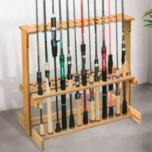 원목 거치대 낚싯대 로드 보관함 수납 진열 랙 낚시용품 정리함