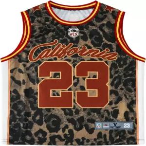 로즈시크 남성 저지 셔츠 레오파드 숫자 프린트 민소매 탱크 탑 운동 스포츠 농구