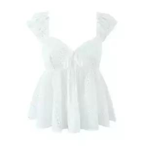 볼사스 여사친 캐주얼 여름 조끼 프렌치 스퀘어넥 상의 나시 쭈리 숏 끈 자수 ADOR2