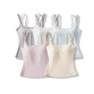 볼사스 캐주얼 여름 이너 여성용 슬림핏 스위트 조끼 패드 나시 끈 탑 포함 입체 ADOR2