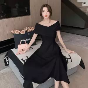 원숄더 이브닝 드레스 피로연 A라인 원피스 여성