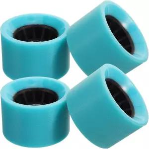 밀리스텐 4pcs 야외 롤러 스케이트 휠 95a Pu 교체 더블 로우 인라인 블루 다크 컬러 베어링 쿼드 스케이팅