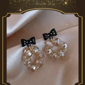 925 라운드 유리구슬 귀걸이