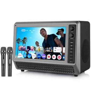 페이허 15 6 u201D 스마트 TV 내장 블루투스 스피커 시스템 200W 전력 무선 노래방 마이크 1080P HD LED 홈 엔터테인먼트 및 캠핑용 /USB /AUX