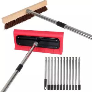 2-in-1 루프 브러시 및 스노우 레이크 청소 제거 도구 대상물 5-20피트 태양광 패널 긁힘 방지 헤드가 있는