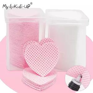 200 Pcs 일회용 보풀이없는 종이 면화 물티슈 속눈썹 연장 접착제 리무버 패드 청소 물티슈 화장품 메이크