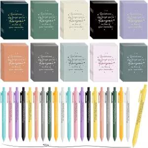 Harloon 100개 직원 감사 선물 대량 영감 메모장 볼펜 자원봉사 교사 동료 팀 사무실을 위한 미니 동기