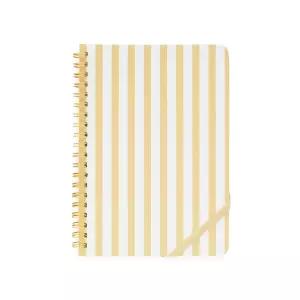 슈가 페이퍼 스파이럴 노트북 옐로우 스트라이프 50페이지 안감 바운드 단일 주제 메모 작성 할 일 목록