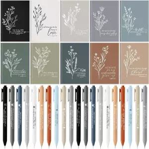 Fuutreo 40개 기독교 선물 성경 구절 기도 일지 노트 종교 영감 볼펜 미니 포켓 메모장 목사님 감사 교회