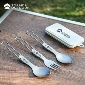 캠핑수저세트 접이식 티타늄 경량 숟가락 야외 젓가락