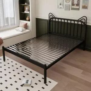 철제침대프레임 매트리스받침대 평상형 고양이귀모양 감성인테리어 조립식 원룸