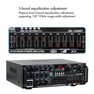 고출력 12V/220V 블루투스 가정용 파워 앰프 EQ 이퀄라이저 내장 듀얼 용도 차량용 야외 노래방 시스템