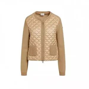 [몽클레어]26SS 로고 패치 니트 믹스 패딩자켓 베이지 9B000 36 M5670 22B