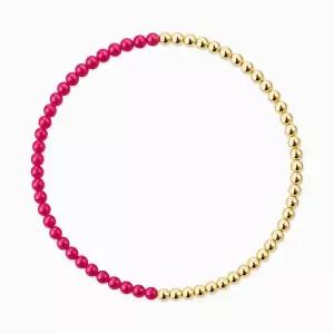 갤러리아 14K 루비 하프 골든볼 팔찌
