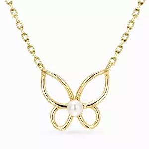 갤러리아 14K 블랑 나비 진주 목걸이