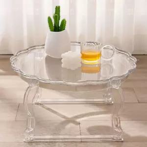 호족반 테이블 투명 아크릴 찻상 소반 다과상 좌식 미니 티테이블