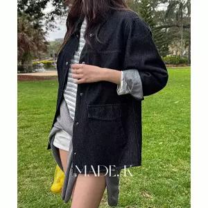 세더얼 논페이드 데님 오버핏 자켓 봄 여성 데일리룩 출근룩 개강룩 청자켓