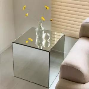 거울 테이블 북유럽 아크릴 사각 투명 인테리어 미러 티테이블