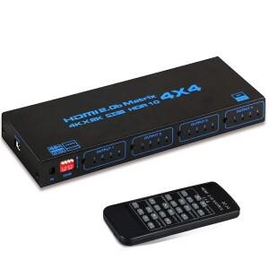 4K 60Hz HDMI 매트릭스 스위치 4입력 4출력 매트릭스 HDMI 2.0 스위처 스플리터 셀렉터 4x4 EDID HDR10 HDC