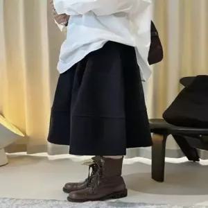 치마 여성용 롱 모직 A라인 슬림핏 로맨틱 정장 꽃봉오리 DUCHI1