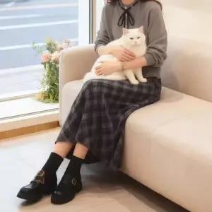 스커트 투피스 여자 세트 레이스 봄가을 뉴 셔츠 쉬폰 프렌치 정장 DUCHI1