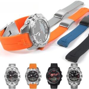 Tissot 1853 T-터치 시리즈 T013 시계 액세서리 20 21mm 블랙 블루 용 방수 내구성 실리콘 스트랩