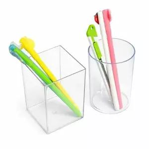 투명 펜꽂이 책상 사무실 연필통
