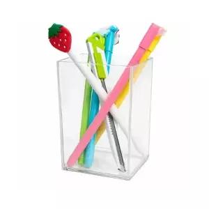 사각 투명 펜꽂이 책상 사무실 연필 꽂이 거치대