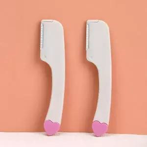 카싱걸 2개입 눈썹 정리기 미니 휴대용 무통증 얼굴 면도기 눈썹 커터 제모 메이크업 도구