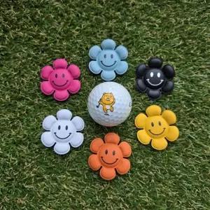 스마일 플라워 볼마커+자석클립 파크골프 라운딩 필드용품 골프 악세사리