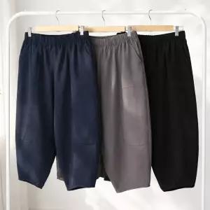 여성 여름 항아리팬츠 밴딩바지 린넨감성 절개패턴 편안한 7부바지 빅사이즈