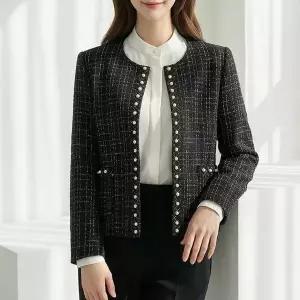 [하프클럽/옷자락]여성세련된하객트룩진주트위드재킷