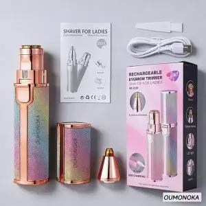 휴대용 2 IN 1 전기 제모기 눈썹 트리머 여성용 바디 얼굴 입술 제모기 충전식 미니 무통증 면도기