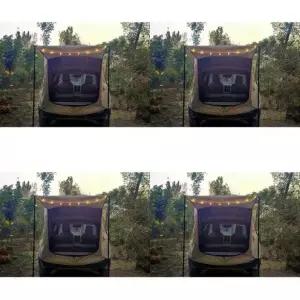 ( )차박 트렁크텐트 130x100x160cm 폴대형 카키 차량도킹텐트 차량용텐트