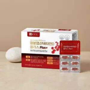 60캡슐 종근당 철분 비타민D 플러스 엽산 500mg x