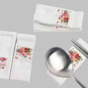 도자기 수저 허니문로즈 숟가락 젓가락 받침 5개입 WFJ655G