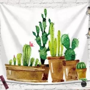 (사이즈 소-100cmx70cm)다용도 멀티 인테리어 바란스 가리개 포인트 선인장 패턴 가림막 캠핑 차박 가정 키