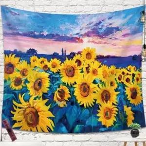 (사이즈 소-100cmx70cm)인테리어 해바라기 가리개 캠핑 차박 가림막 바란스 다용도 창문 주방 싱크대 베란