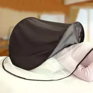 (색상 블랙)캠핑 접이식 암막 얼굴모기장 휴대용 방충망 머리 야외 모기망 침대 차박