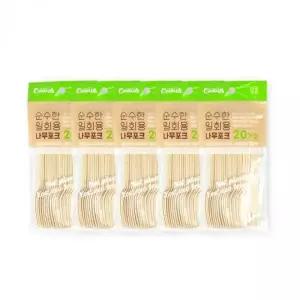 나무포크 20개입 일회용 위생 포크 도시락 야유회용