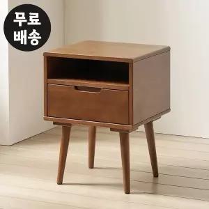 [벤티스가구]시드 고무나무 원목 침대 협탁 서랍장 우드 작은 소파옆 미니 사이드 탁자(월넛)