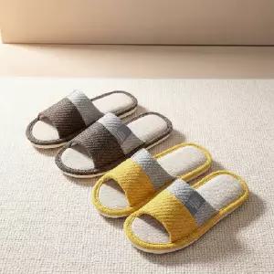 층간소음 방지 투톤 린넨 거실 실내화 사계절용 슬리퍼 추천