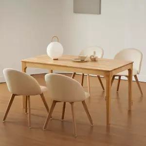 바로스 리노 1600 4인  원목 식탁세트 (의자4개)