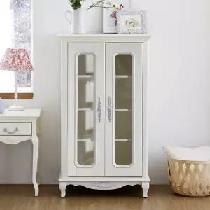 퀸앤 화이트 엔틱 유리 장식장