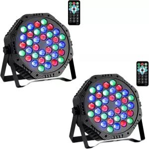 36LED 파 라이트 DJ 스테이지 사운드 활성화 컨트롤 업라이트 포함 웨딩 파티 클럽 크리스마스 조명 장치
