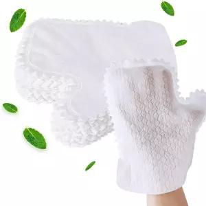 KKONHII 40개 식기 세척 장갑 비직조 신발 청소 수건 먼지 부드러운 천 가방 안경 자동차 전자 기기 흰색