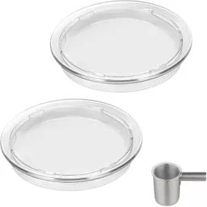 Keurig K-Caf 우유 거품기 컵 교체용 뚜껑 2개 팩 플라스틱 덮개 지름 3.8인치